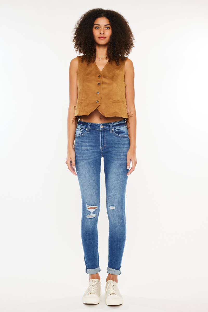 MID RISE ANKLE SKINNY JEANS-KC7316M