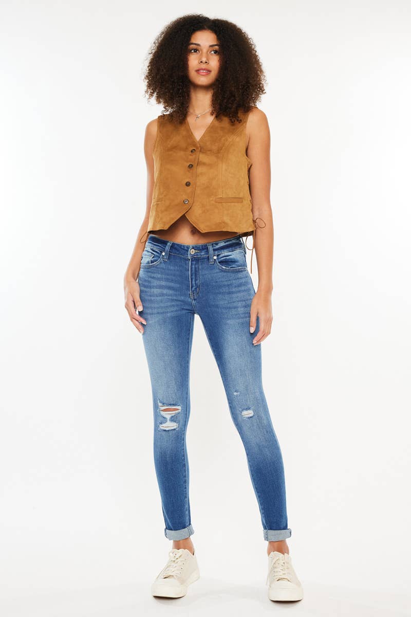 MID RISE ANKLE SKINNY JEANS-KC7316M