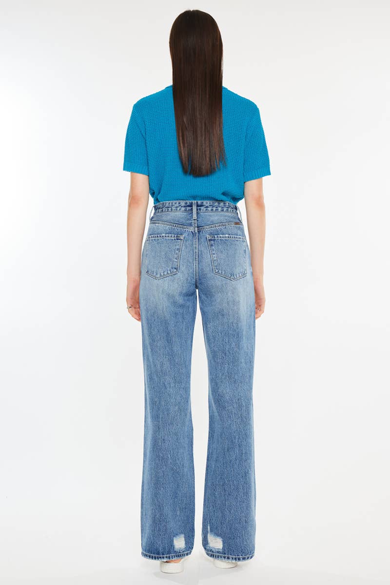 HIGH RISE 90’S CRISS CROSS STRAIGHT-KC20048M