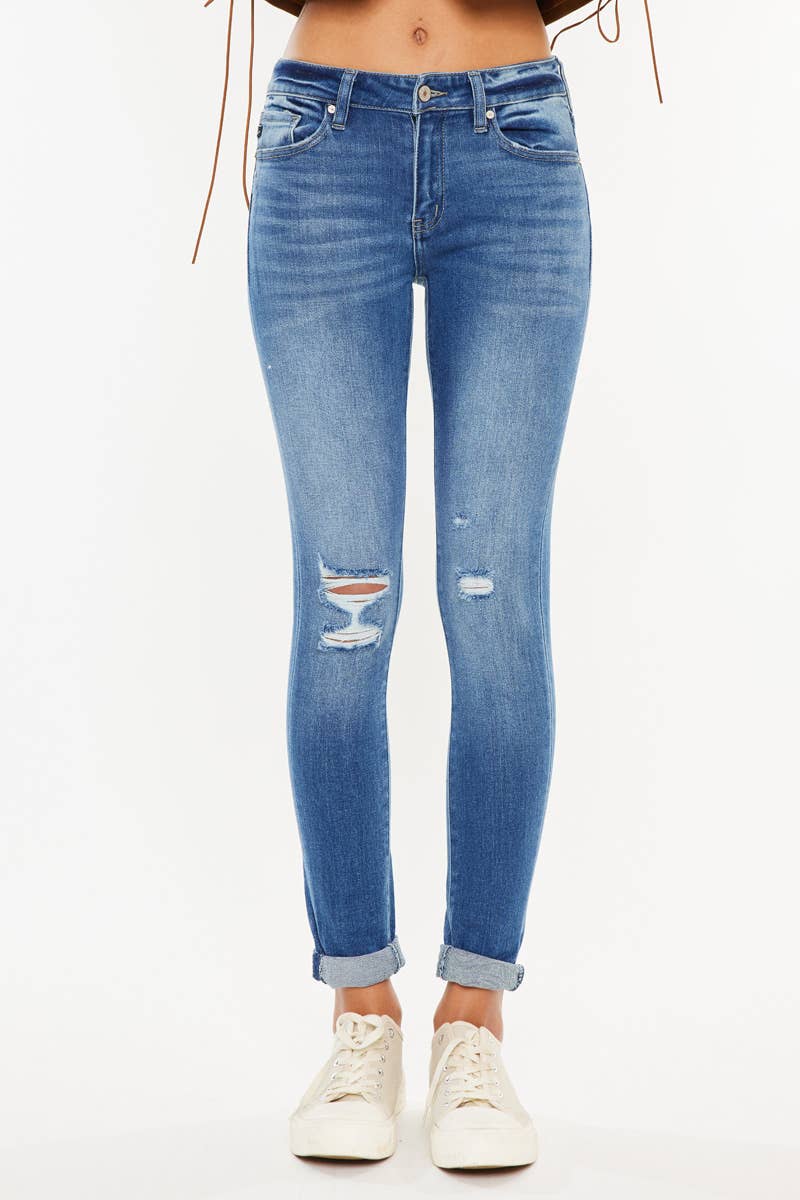 MID RISE ANKLE SKINNY JEANS-KC7316M